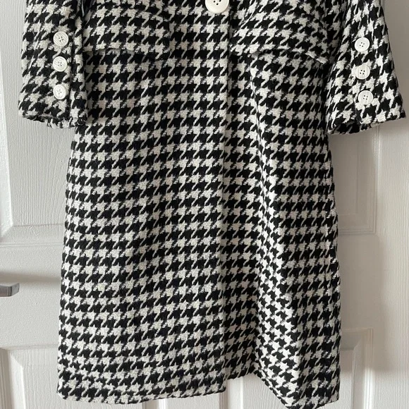 Petite Studio Black/white Plaid Long Coat Size XS - Picture 7 of 10